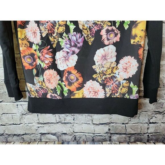 Boston Proper Women's Black Floral Sweatshirt Size Small t13 - Picture 4 of 8